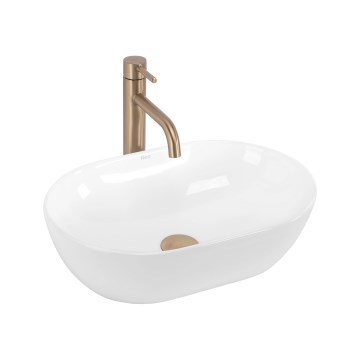 REA-U4330 - Tvättställ för bänkskiva AMELIA 31x45 cm keramik/blank vit