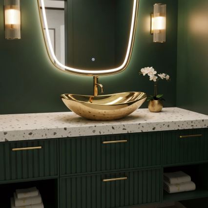 REA-U4545 - Tvättställ för bänkskiva ROYAL 36x60,5 cm keramik/guld