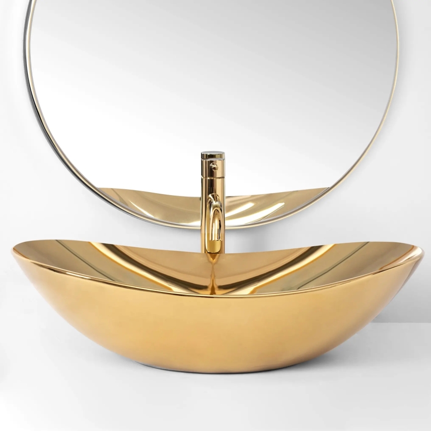 REA-U4545 - Tvättställ för bänkskiva ROYAL 36x60,5 cm keramik/guld