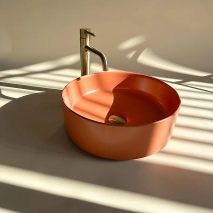 REA-U4566 - Handfat för bänkskiva SAMI Ø 37 cm keramik/matt orange