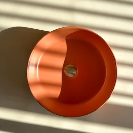 REA-U4566 - Handfat för bänkskiva SAMI Ø 37 cm keramik/matt orange