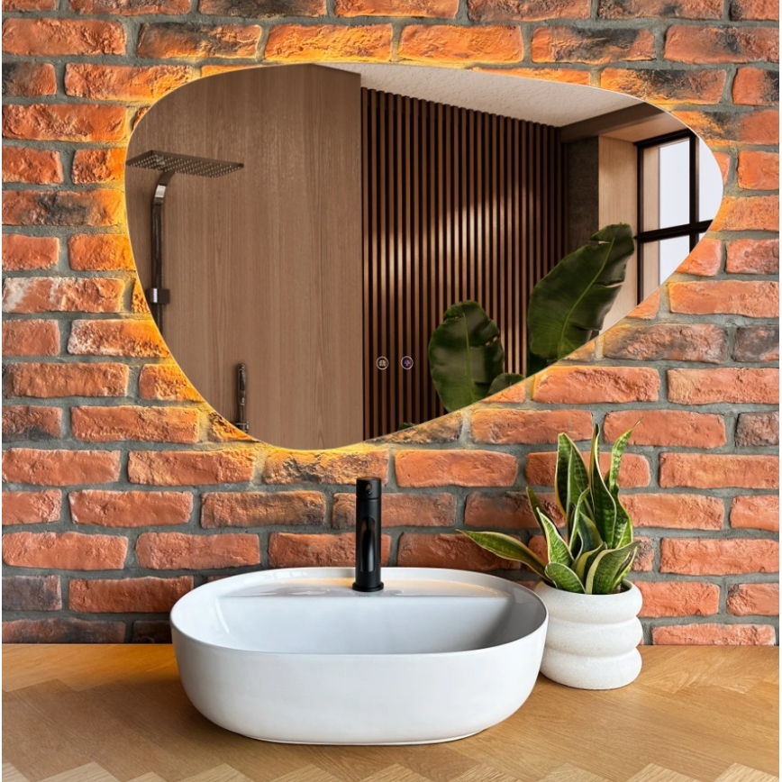 REA-U4620 - Handfat för bänkskiva AURA 38,5x50,5 cm keramik/blankvit