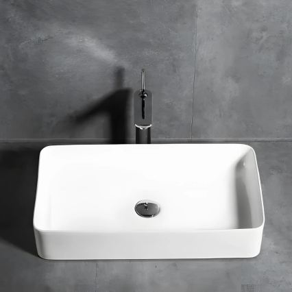 REA-U4800 - Tvättställ för bänkskiva DENIS 35x61,5 cm keramik/blank vit
