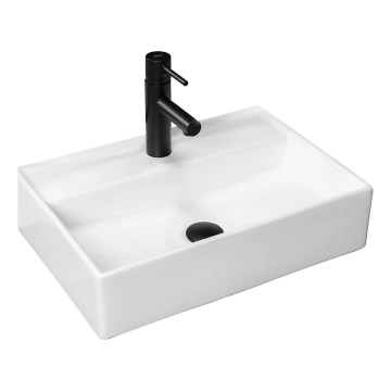 REA-U5000 - Tvättställ för bänkskiva VALERIA 35,5 x 50,5 cm, keramik/blank vit