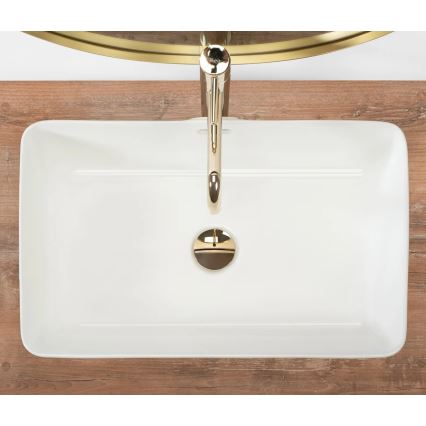 REA-U5055 - Tvättställ för bänkskiva BERTA 35,5x56 cm keramik/glansvit