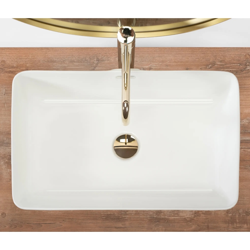 REA-U5055 - Tvättställ för bänkskiva BERTA 35,5x56 cm keramik/glansvit