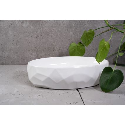 REA-U5660 - Tvättställ för bänkskiva MAYA 39x60 cm keramik/glansvit