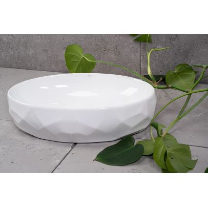 REA-U5660 - Tvättställ för bänkskiva MAYA 39x60 cm keramik/glansvit