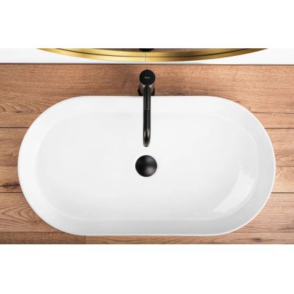 REA-U5801 - Tvättställ för bänkskiva NADIA 38,5x71 cm keramik/blank vit