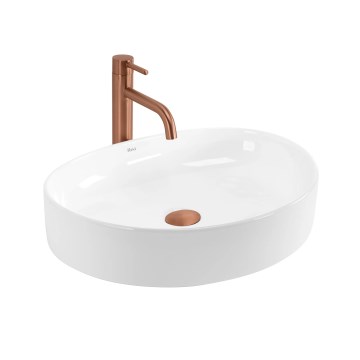 REA-U6370 - Tvättställ för bänkskiva JOANA 38,5x50,5 cm keramik/blank vit