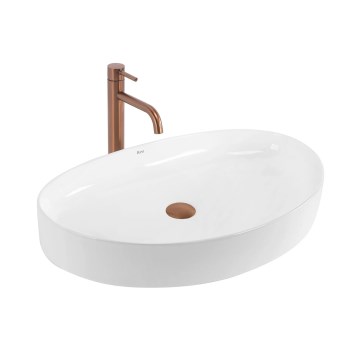 REA-U6371 - Tvättställ för bänkskiva JOANA 40,5x65,5 cm keramik/blankvit