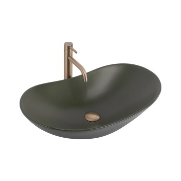REA-U6372 - Tvättställ för bänkskiva ROYAL 35,5x61,5 cm keramik/olivgrön