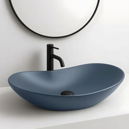REA-U6373 - Tvättställ för bänkskiva ROYAL 35,5x61,5 cm keramik/blå