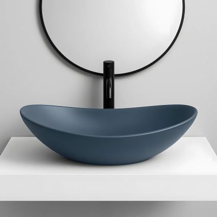 REA-U6373 - Tvättställ för bänkskiva ROYAL 35,5x61,5 cm keramik/blå