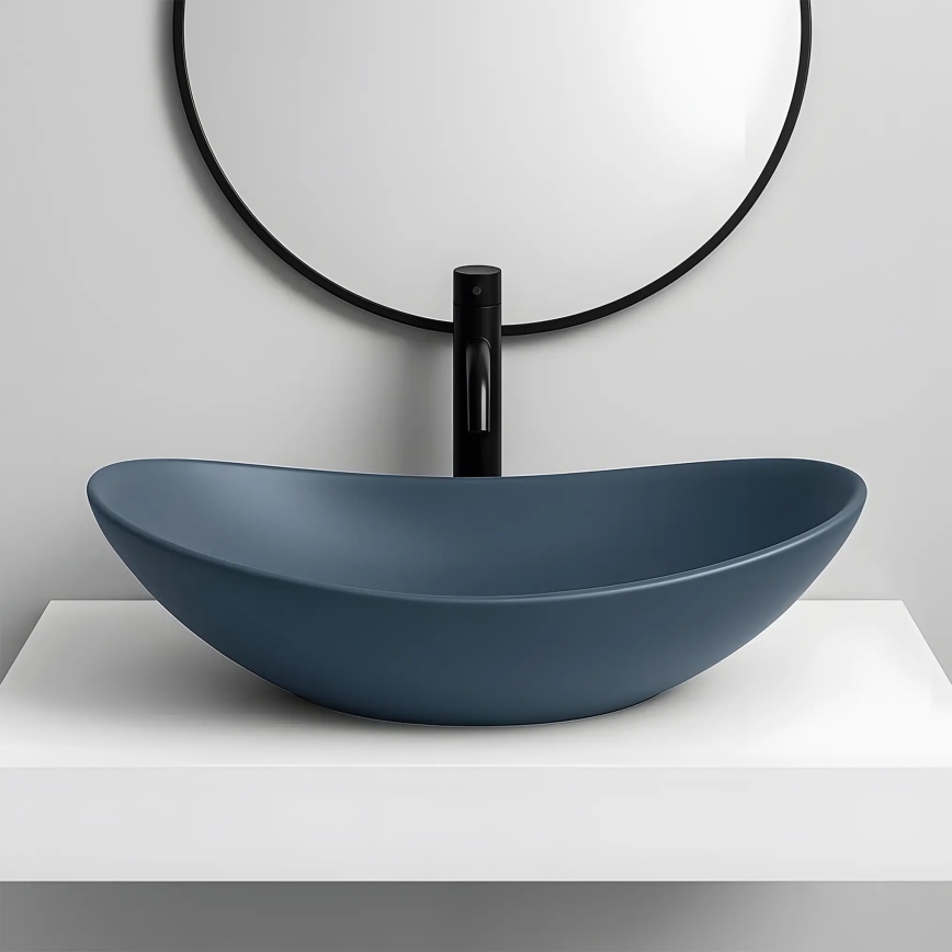 REA-U6373 - Tvättställ för bänkskiva ROYAL 35,5x61,5 cm keramik/blå