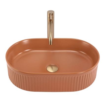 REA-U6377 - Tvättställ för bänkskiva VANDA 31x49 cm keramik/orange