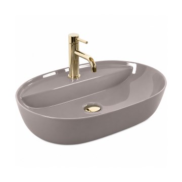 REA-U6381 - Ovanpåliggande tvättställ AURA 41x61 cm, keramik, blank brun