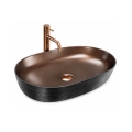 REA-U6383 - Tvättställ för bänkskiva CLEO 41x60,5 cm keramik/svart/borstad koppar