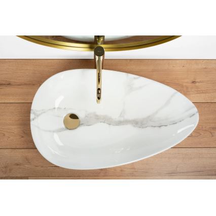REA-U6501 - Tvättställ för bänkskiva GRETA 40x65,5 cm keramik/stenimitation