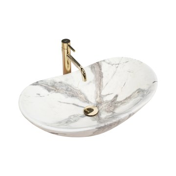 REA-U6502 - Tvättställ för bänkskiva ROYAL 36x60,5 cm keramik/marmordekor