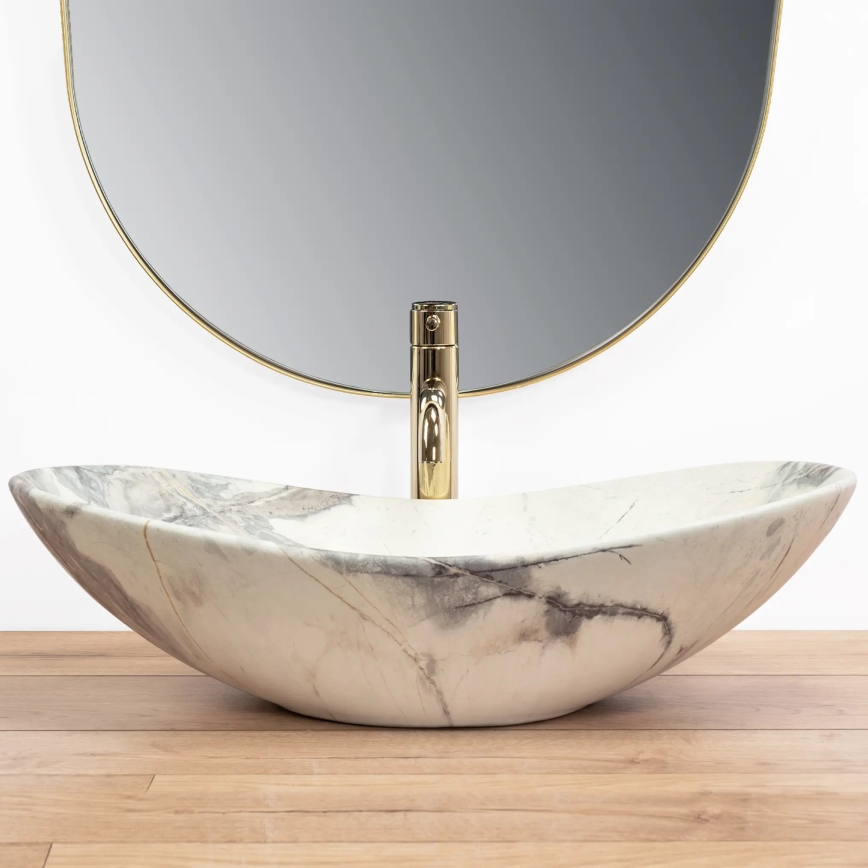 REA-U6502 - Tvättställ för bänkskiva ROYAL 36x60,5 cm keramik/marmordekor