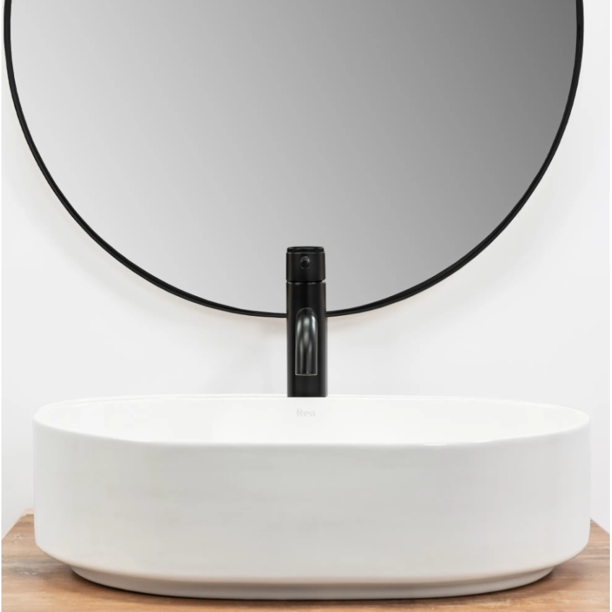 REA-U6563 - Handfat för bänkskiva NADIA 38x50 cm keramik/glansig vit