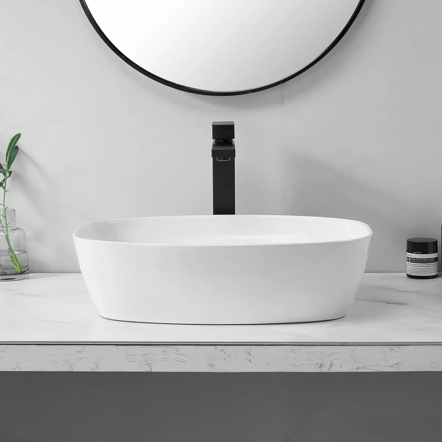 REA-U6616 - Påliggande tvättställ FREJA 39,5x51 cm keramik/vit