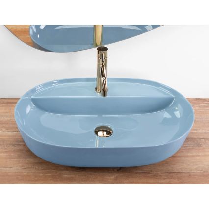 REA-U6618 - Ovanpåliggande tvättställ AURA 41x61 cm keramik/glansig blå