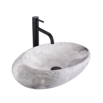 REA-U6651 - Tvättställ för bänkskiva ROXY 31x49 cm keramik/grå/stensimitation