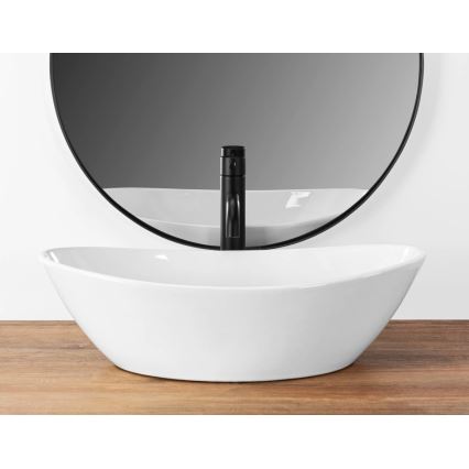 REA-U6801 - Tvättställ för bänkskiva KATE 33,5 x 55,5 cm keramik/blank vit