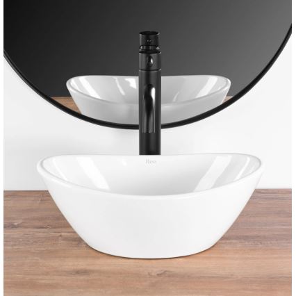 REA-U6803 - Tvättställ för bänkskiva KATE 24,5x36,5 cm, keramik/blank vit