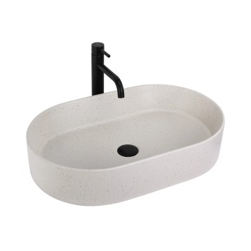 REA-U7341 - Tvättställ för bänkskiva NADIA 38,5x61 cm keramik/krämfärgad