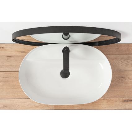 REA-U7900 - Tvättställ för bänkskiva AURA 40,5x60,5 cm keramik/högblank vit