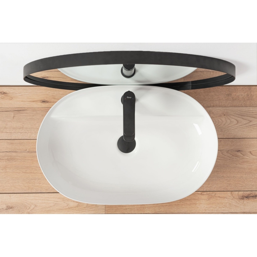 REA-U7900 - Tvättställ för bänkskiva AURA 40,5x60,5 cm keramik/högblank vit