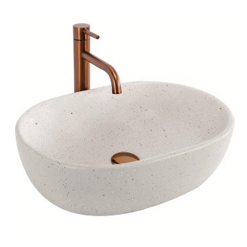 REA-U8480 - Tvättställ för bänkskiva AMELIA 34,5x48 cm i keramik med stenimitation