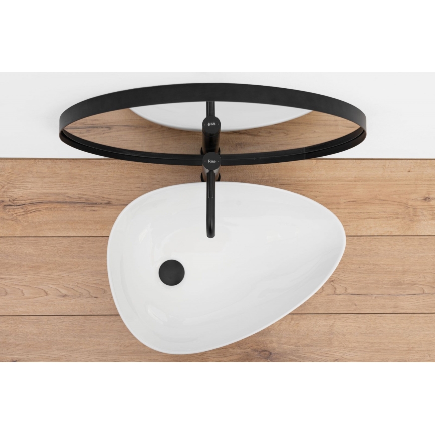 REA-U8536 - Tvättställ för bänkskiva GRETA 39x56 cm keramik/blank vit