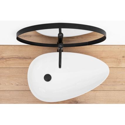 REA-U8537 - Tvättställ för bänkskiva GRETA 40x65,5 cm keramik/blankvit