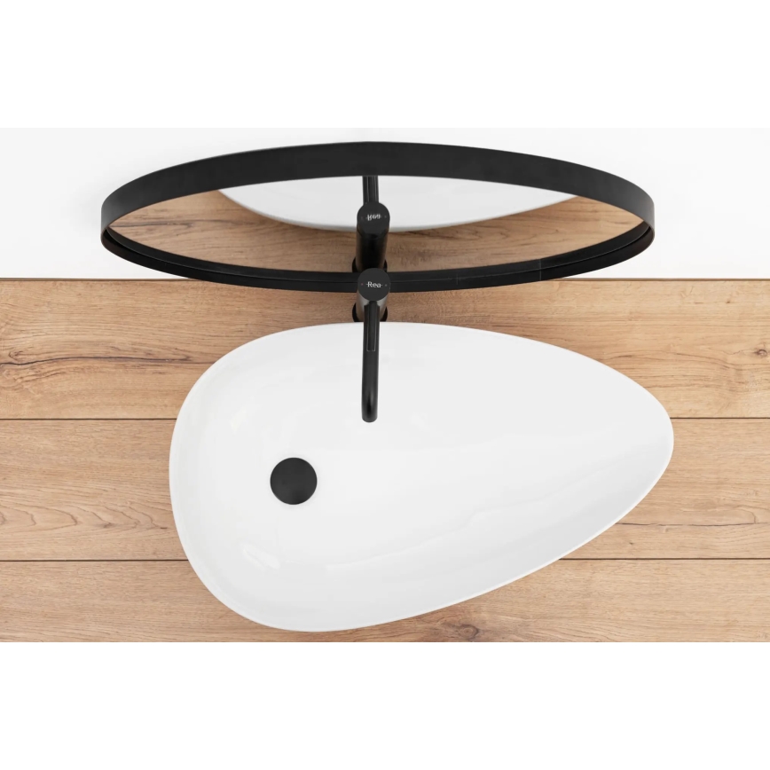 REA-U8537 - Tvättställ för bänkskiva GRETA 40x65,5 cm keramik/blankvit