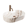 REA-U9239 - Handfat för bänkskiva NADIA 38,5x61 cm keramik/beige/stensimitation