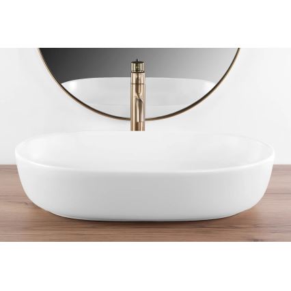 REA-U9653 - Tvättställ för bänkskiva CLEO 41 x 60,5 cm, keramik/matt vit