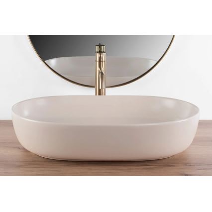 REA-U9655 - Tvättställ för bänkskiva CLEO 41x60,5 cm keramik/beige