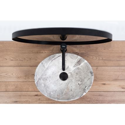 REA-U9908 - Tvättställ för bänkskiva SOFIA 34,5 x 41 cm i keramik med stenkänsla