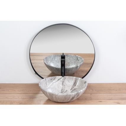 REA-U9908 - Tvättställ för bänkskiva SOFIA 34,5 x 41 cm i keramik med stenkänsla