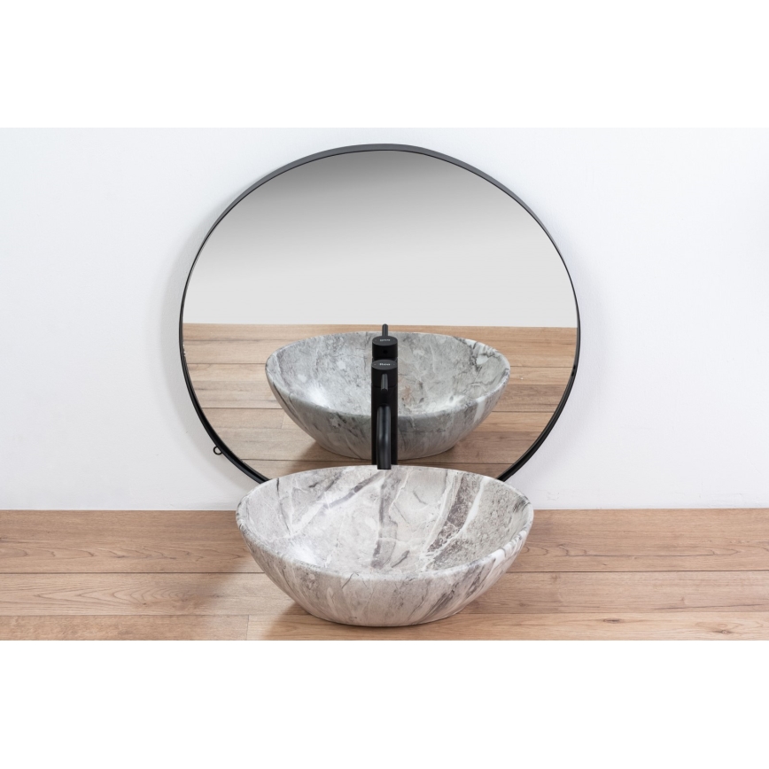 REA-U9908 - Tvättställ för bänkskiva SOFIA 34,5 x 41 cm i keramik med stenkänsla