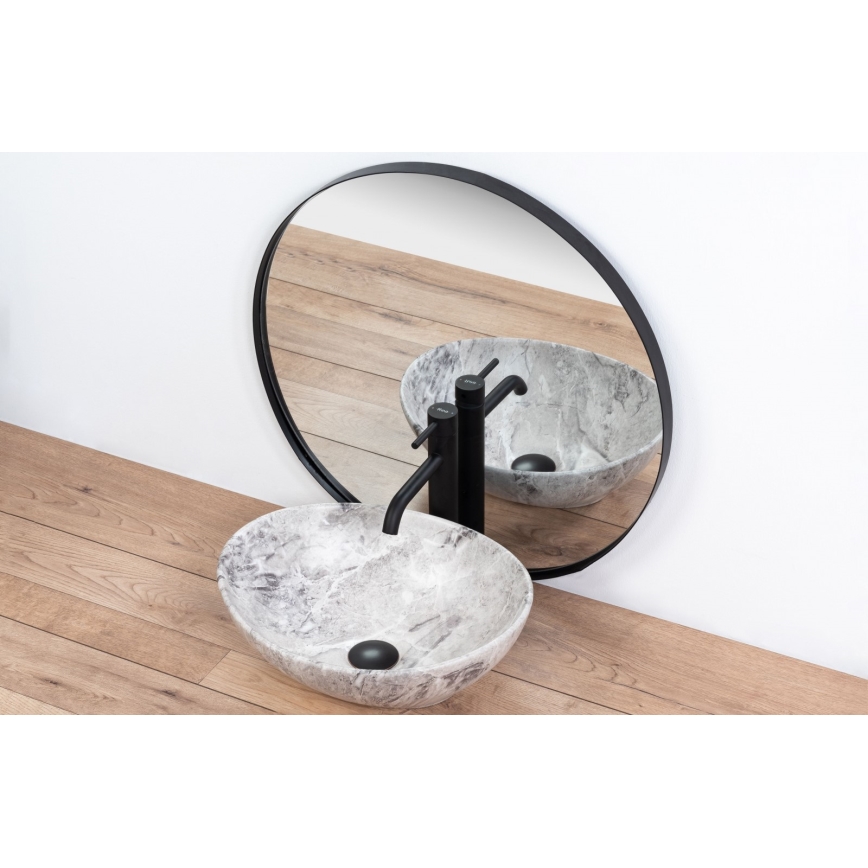 REA-U9908 - Tvättställ för bänkskiva SOFIA 34,5 x 41 cm i keramik med stenkänsla