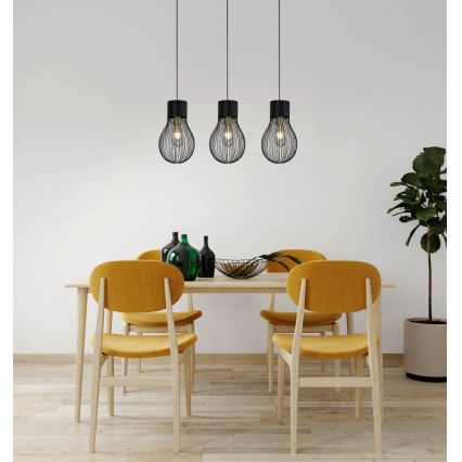 Reality - Ljuskrona med upphängningsrem DAVE 3xE27/40W/230V