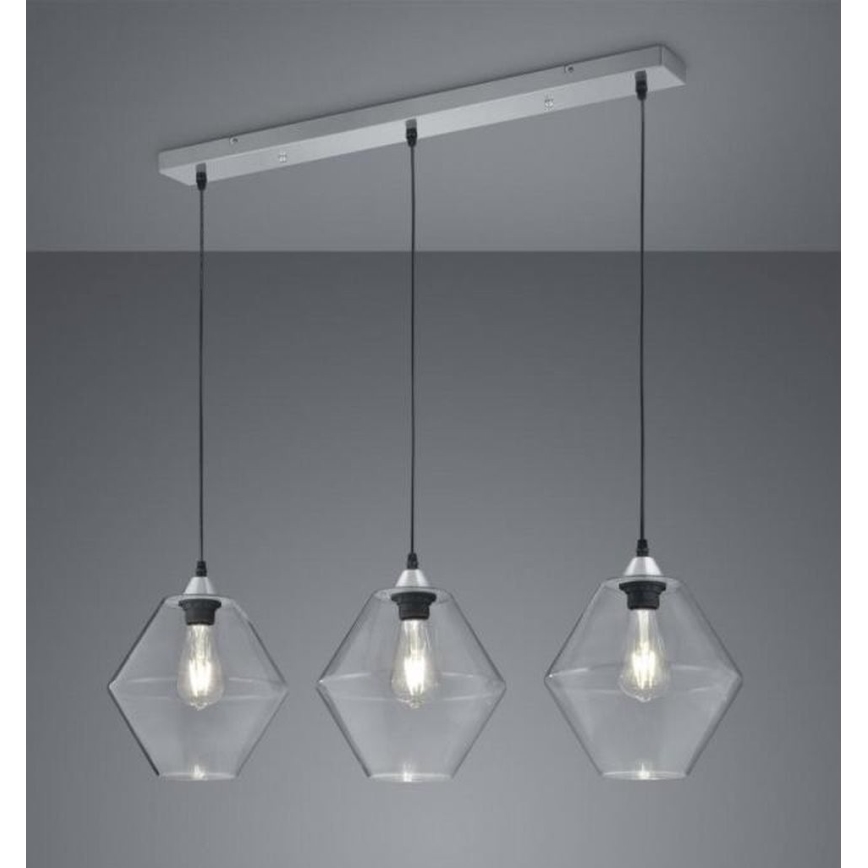 Reality - Ljuskrona med upphängningsrem TRENTO 3xE27/40W/230V