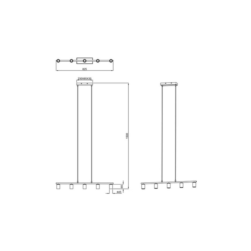 Reality - Ljuskrona med upphängningsrem VANNES 5xE27/40W/230V