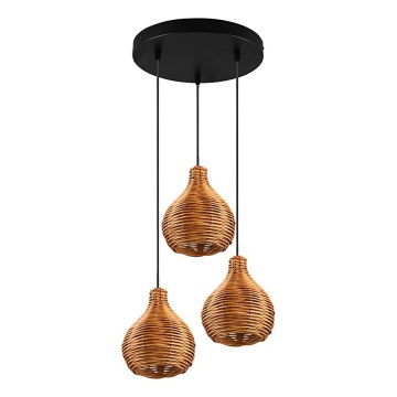 Reality - Pendel på vajer SPROUT 3xE14/40W/230V brun/rattan