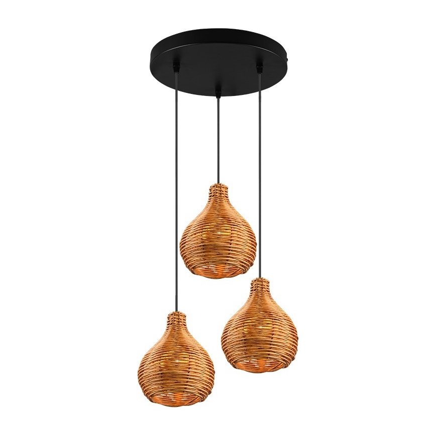 Reality - Pendel på vajer SPROUT 3xE14/40W/230V brun/rattan